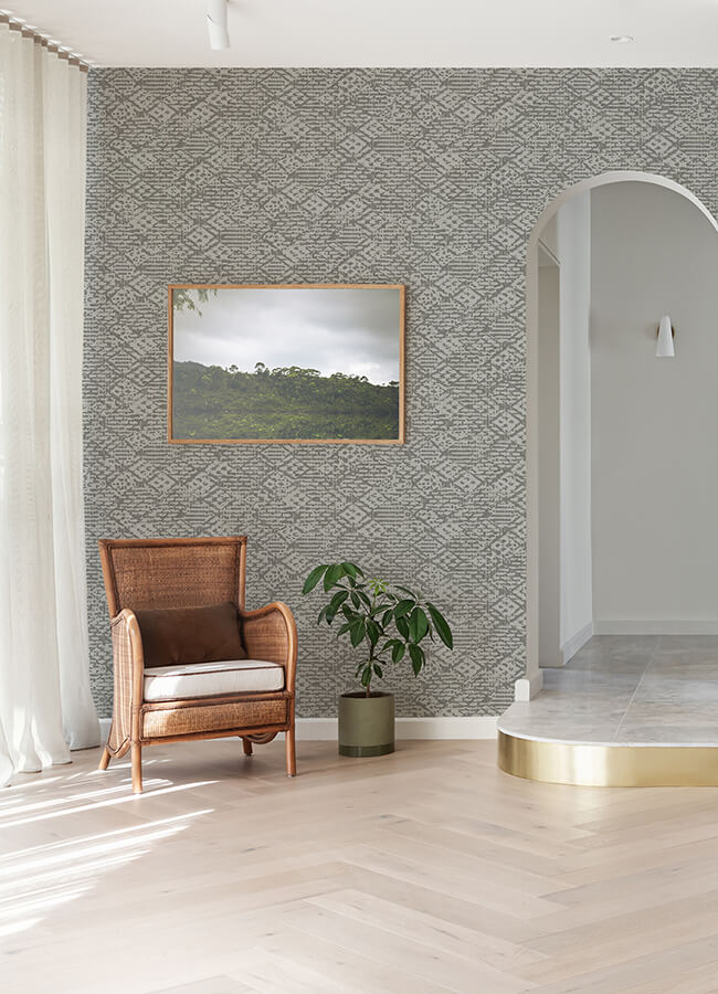 helene-pewter-glitter-geometric-wallpaper-york-wallcoverings-4105-86621 - York Wallcoverings Papel pintado