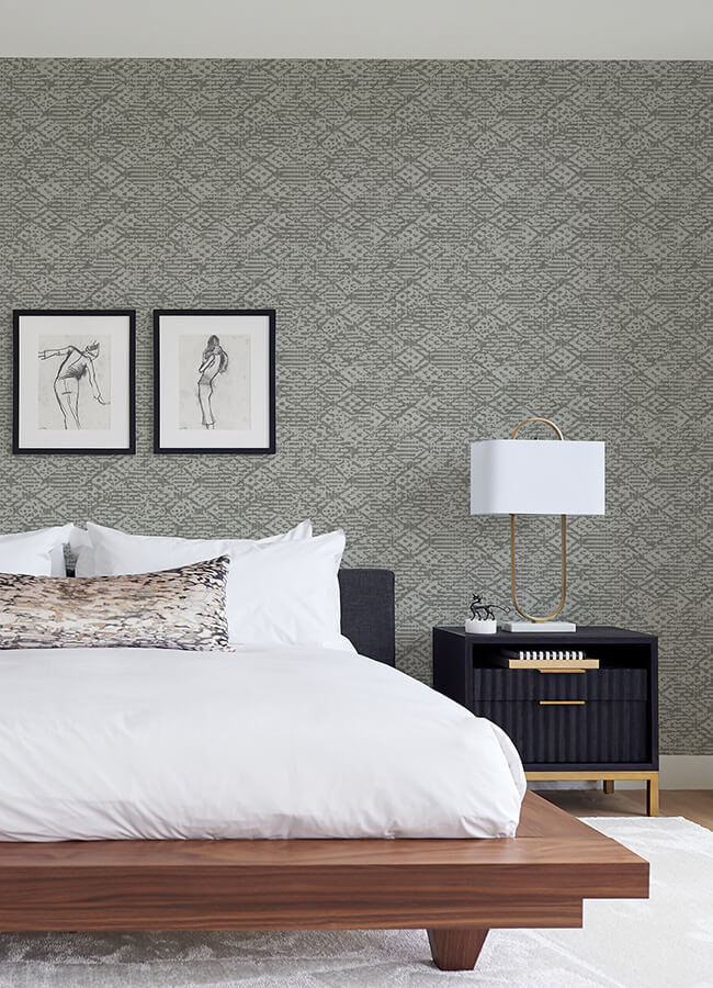helene-pewter-glitter-geometric-wallpaper-york-wallcoverings-4105-86621 - York Wallcoverings Papel pintado
