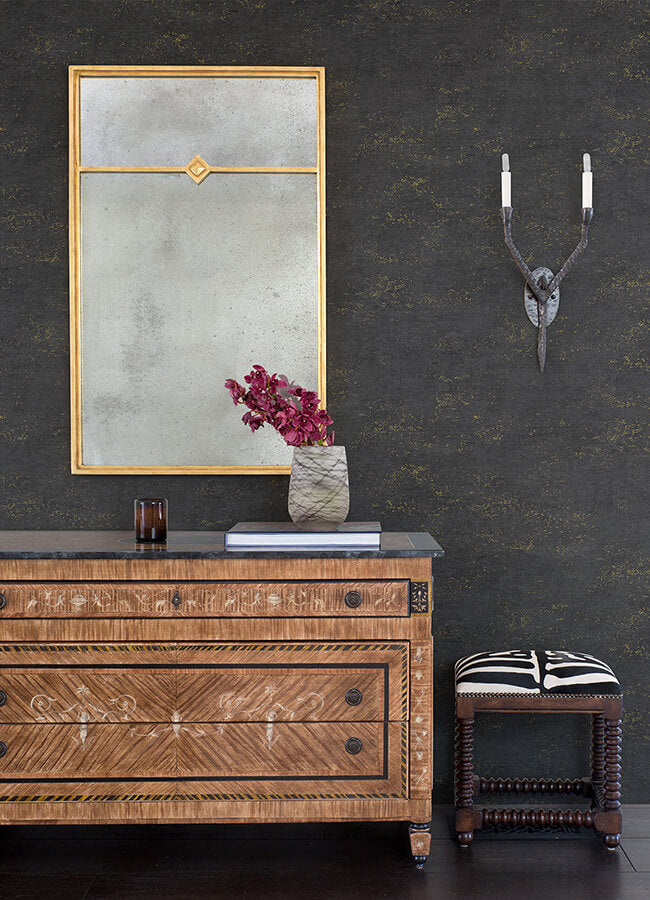 elatha-charcoal-gilded-texture-wallpaper-york-wallcoverings-4105-86623 - York Wallcoverings Wallpaper