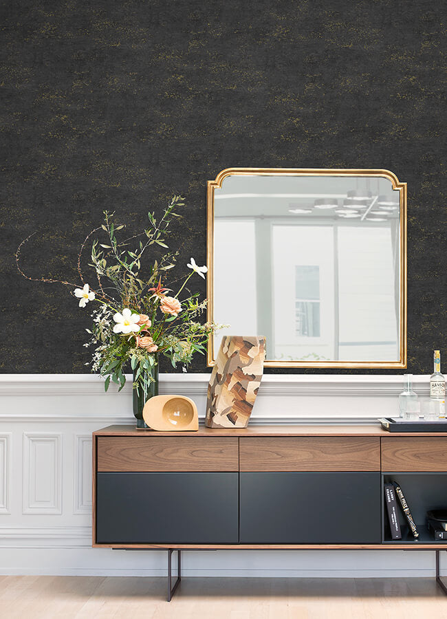 elatha-charcoal-gilded-texture-wallpaper-york-wallcoverings-4105-86623 - York Wallcoverings Wallpaper