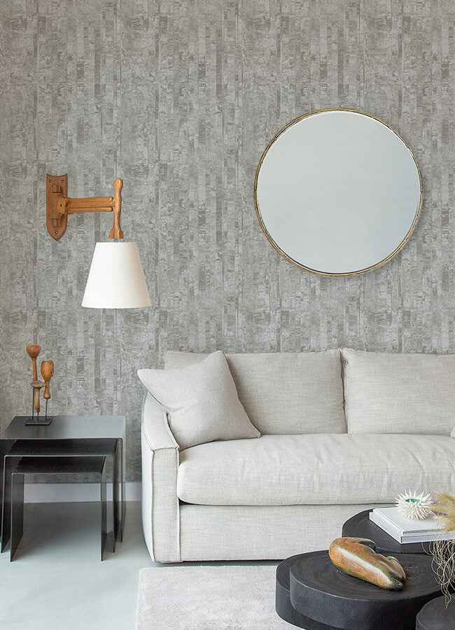 Zinarliya Silver Column Wallpaper - York Wallcoverings - 4105-86628 - York Wallcoverings Wallpaper