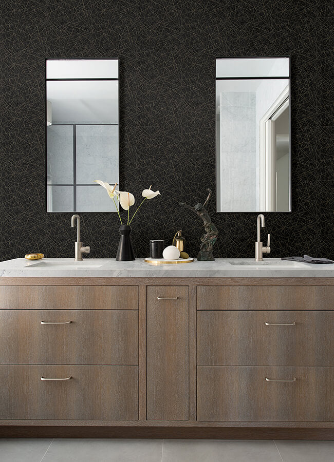 bulan-black-abstract-lines-wallpaper-york-wallcoverings-4105-86635 - York Wallcoverings Papel pintado