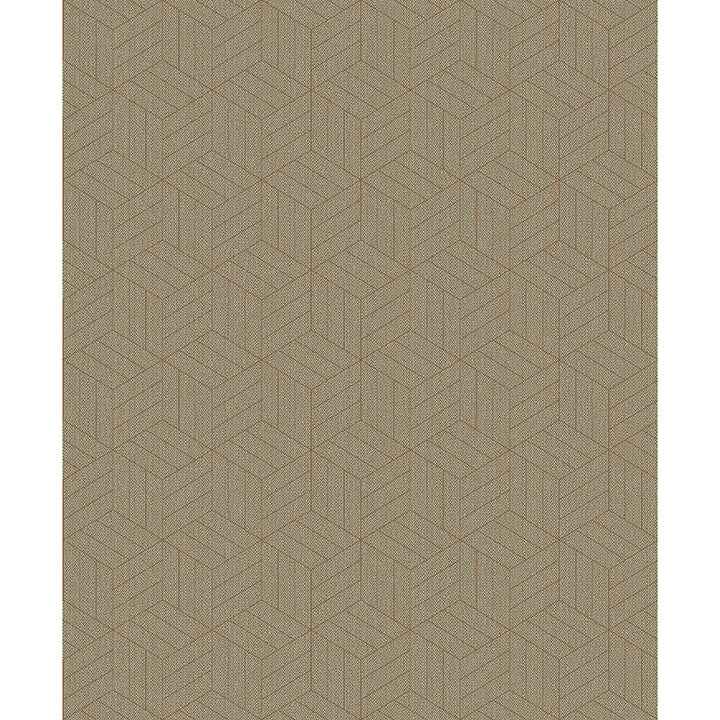 Izarra Copper Geometric Block Wallpaper - York Wallcoverings - 4105-86642