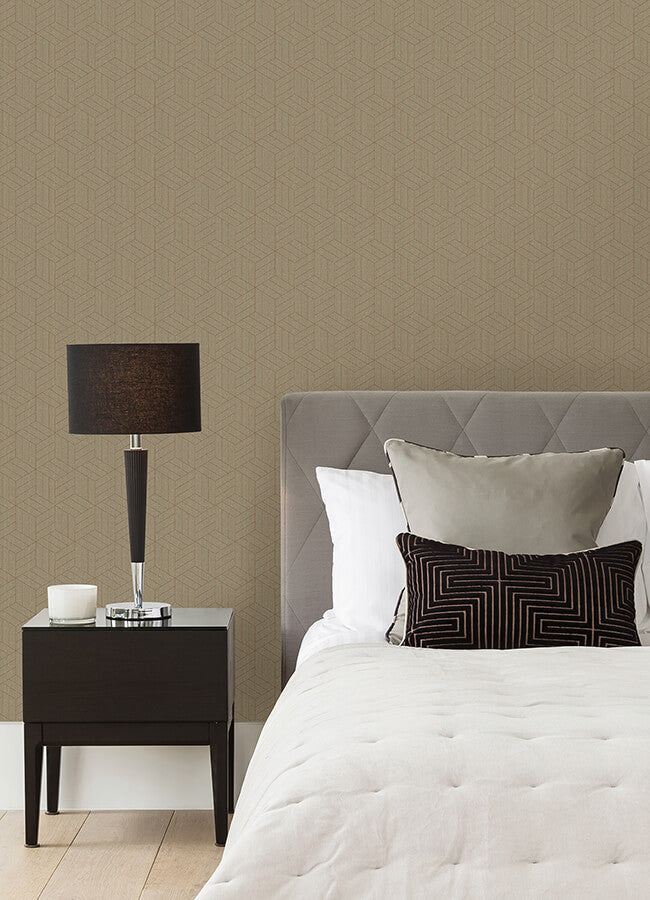 izarra-copper-geometric-block-wallpaper-york-wallcoverings-4105-86642 - York Wallcoverings Wallpaper