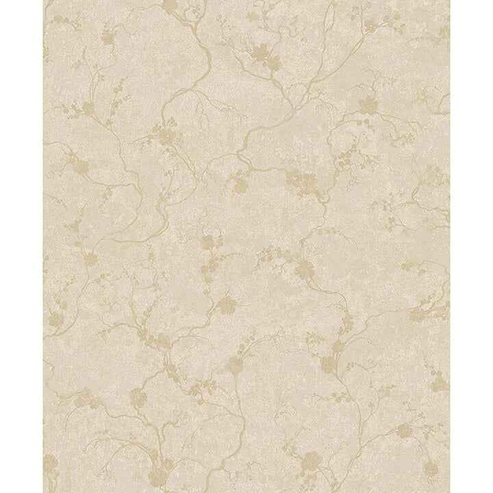 Mahina Gold Floral Vine Wallpaper - York Wallcoverings - 4105-86649