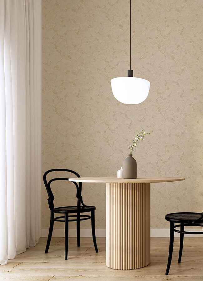 Mahina Gold Floral Vine Wallpaper - York Wallcoverings - 4105-86649 - York Wallcoverings Wallpaper