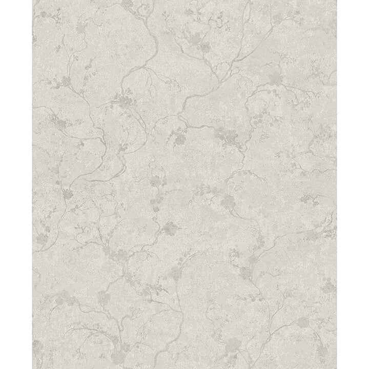 Mahina Silver Floral Vine Wallpaper - York Wallcoverings - 4105-86651