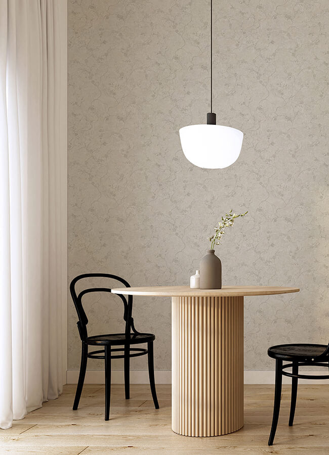 mahina-silver-floral-vine-wallpaper-york-wallcoverings-4105-86651 - York Wallcoverings Wallpaper
