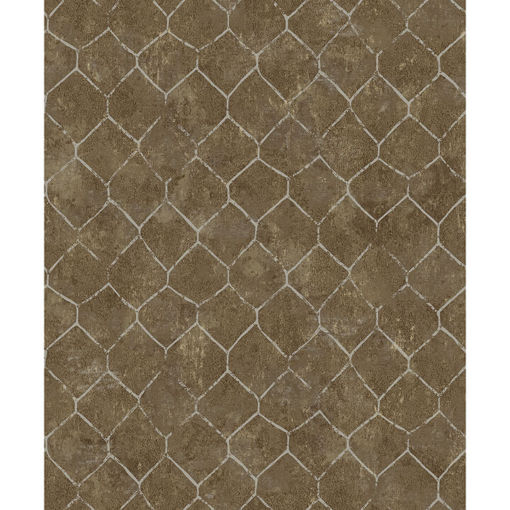 rauta-brass-hexagon-tile-wallpaper-york-wallcoverings-4105-86655 - York Wallcoverings Papel pintado