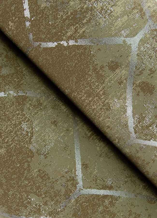 Rauta Brass Hexagon Tile Wallpaper - York Wallcoverings - 4105-86655 - York Wallcoverings Wallpaper