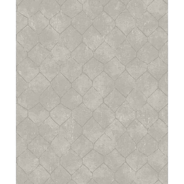 Rauta Silver Hexagon Tile Wallpaper - York Wallcoverings - 4105-86656 - York Wallcoverings Wallpaper