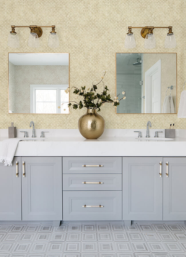 khauta-gold-floral-geometric-wallpaper-york-wallcoverings-4105-86664 - York Wallcoverings Wallpaper