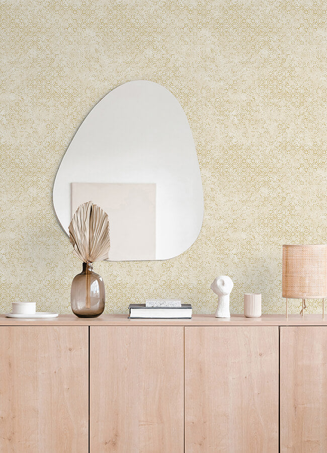 khauta-gold-floral-geometric-wallpaper-york-wallcoverings-4105-86664 - York Wallcoverings Wallpaper