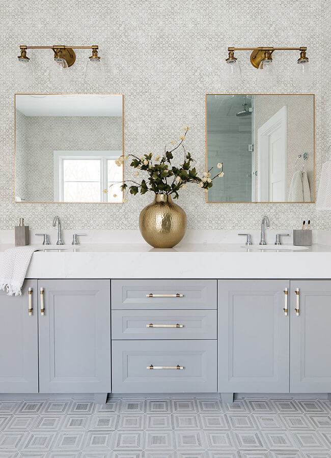 khauta-silver-floral-geometric-wallpaper-york-wallcoverings-4105-86666 - York Wallcoverings Wallpaper