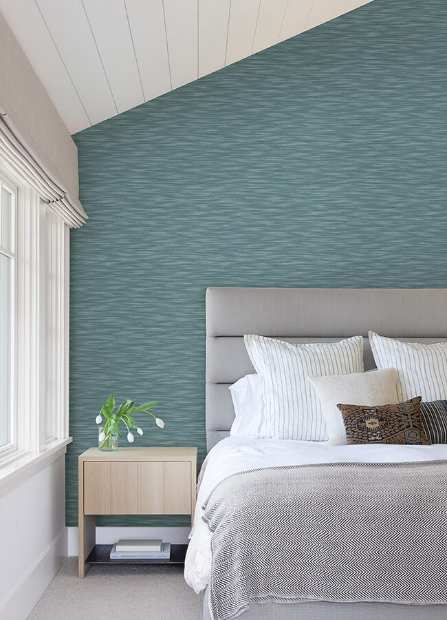 benson-dark-blue-faux-fabric-wallpaper-york-wallcoverings-4046-26154 - York Wallcoverings Papel pintado