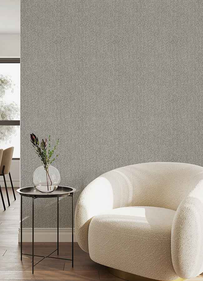 Ashbee Dark Grey Tweed Wallpaper - York Wallcoverings - 4046-26163 - York Wallcoverings Wallpaper