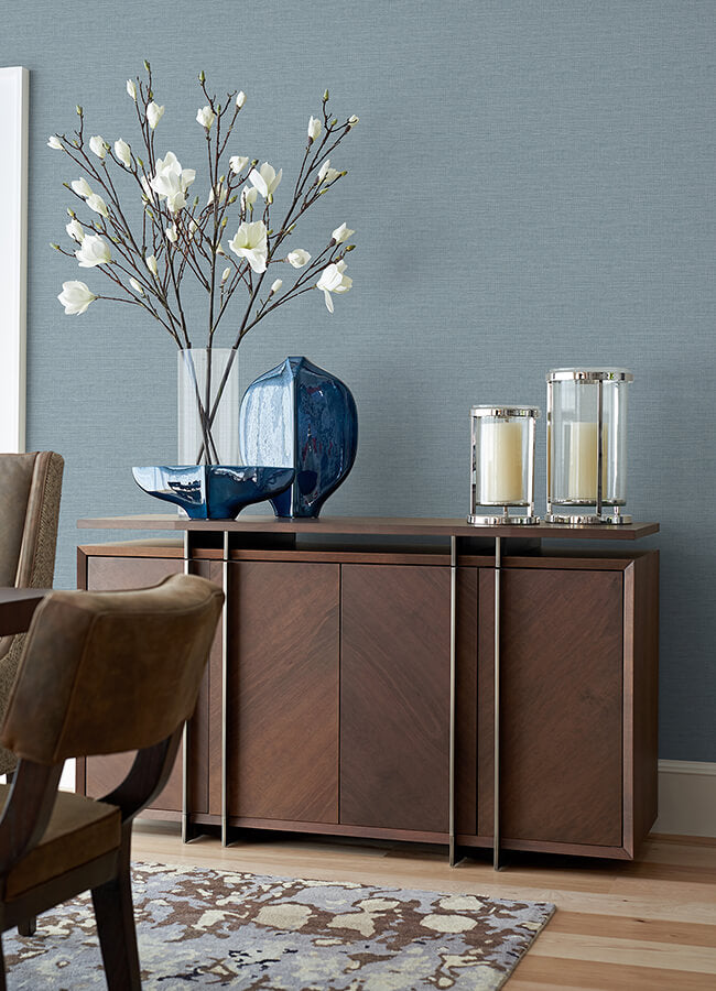 agave-slate-faux-grasscloth-wallpaper-york-wallcoverings-4046-26497 - York Wallcoverings Papel pintado