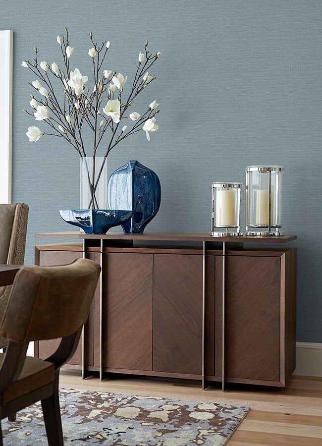 Agave Slate Faux Grasscloth Wallpaper - York Wallcoverings - 4046-26497 - York Wallcoverings Wallpaper