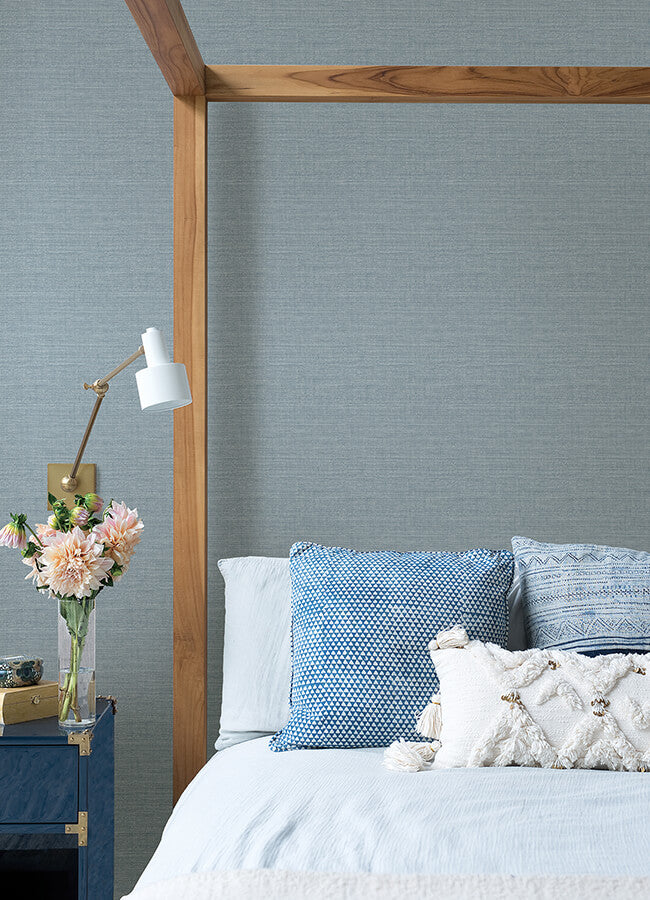 agave-slate-faux-grasscloth-wallpaper-york-wallcoverings-4046-26497 - York Wallcoverings Papel pintado
