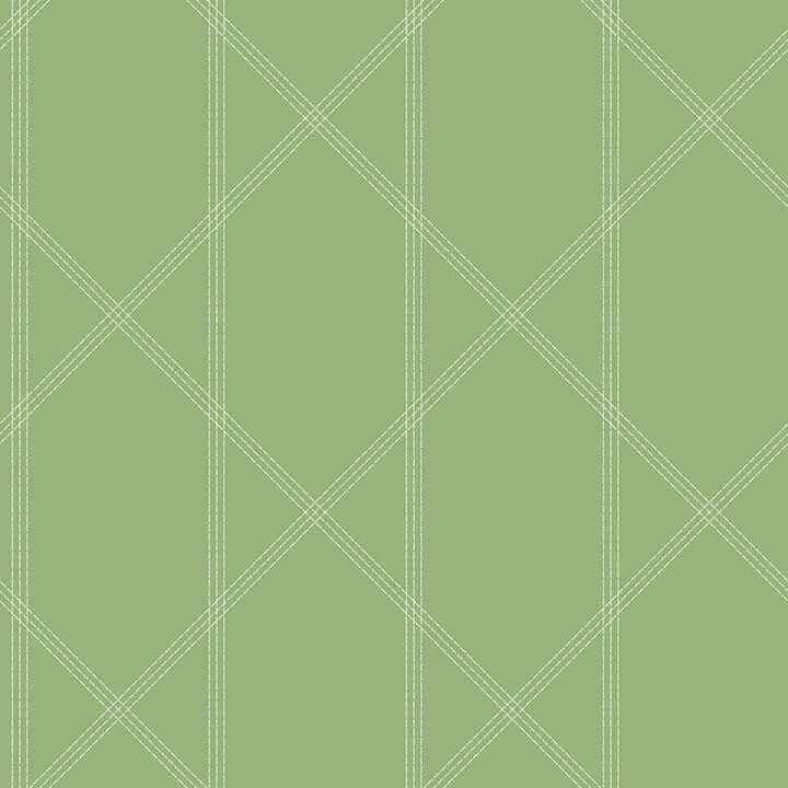 Walcott Light Green Stitched Trellis Wallpaper - York Wallcoverings - 4074-26605