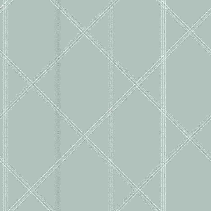 Walcott Seafoam Stitched Trellis Wallpaper - York Wallcoverings - 4074-26606