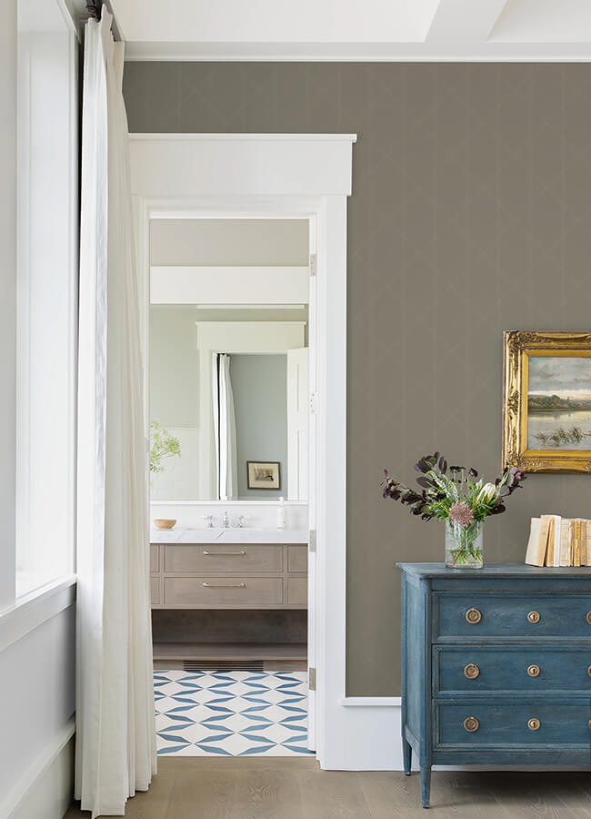 walcott-light-grey-stitched-trellis-wallpaper-york-wallcoverings-4074-26609 - York Wallcoverings Wallpaper