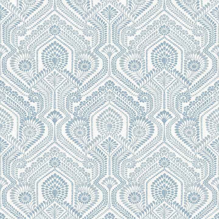 Fernback Blue Ornate Botanical Wallpaper - York Wallcoverings - 4074-26611