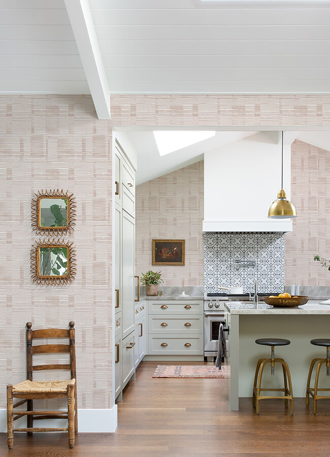 callaway-pink-woven-stripes-wallpaper-york-wallcoverings-4074-26618 - York Wallcoverings Papel pintado
