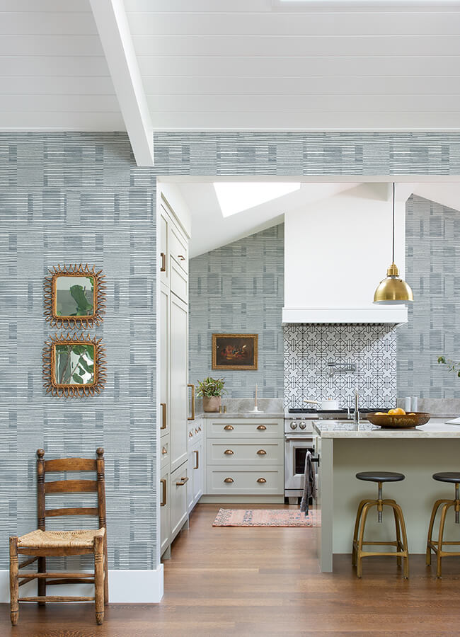 callaway-denim-woven-stripes-wallpaper-york-wallcoverings-4074-26620 - York Wallcoverings Papel pintado