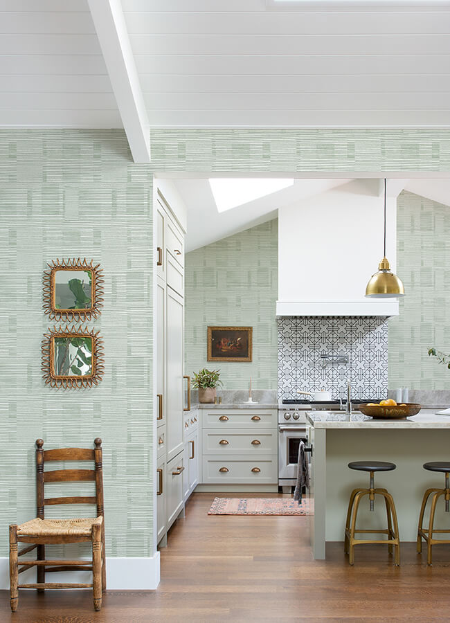 callaway-green-woven-stripes-wallpaper-york-wallcoverings-4074-26621 - York Wallcoverings Papel pintado