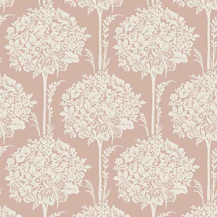 Zaria Apricot Topiary Wallpaper - York Wallcoverings - 4074-26624