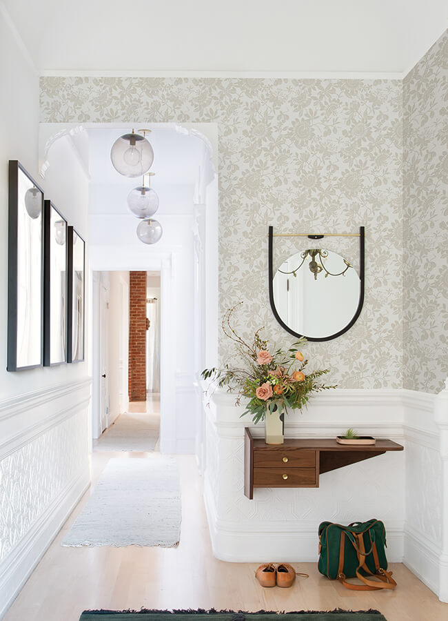 helen-taupe-floral-trail-wallpaper-york-wallcoverings-4074-26633 - York Wallcoverings Papel pintado