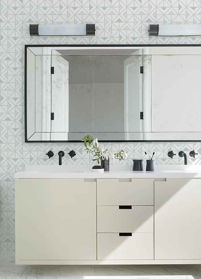 Jekyl Green Triangles Wallpaper - York Wallcoverings - 4074-26634 - York Wallcoverings Wallpaper