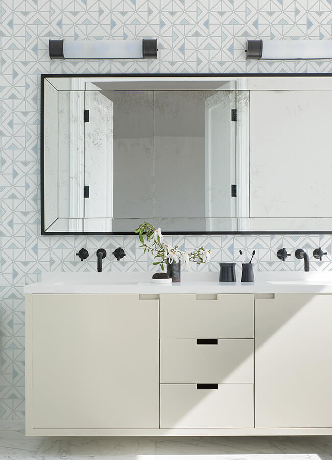 jekyl-blue-triangles-wallpaper-york-wallcoverings-4074-26635 - York Wallcoverings Papel pintado