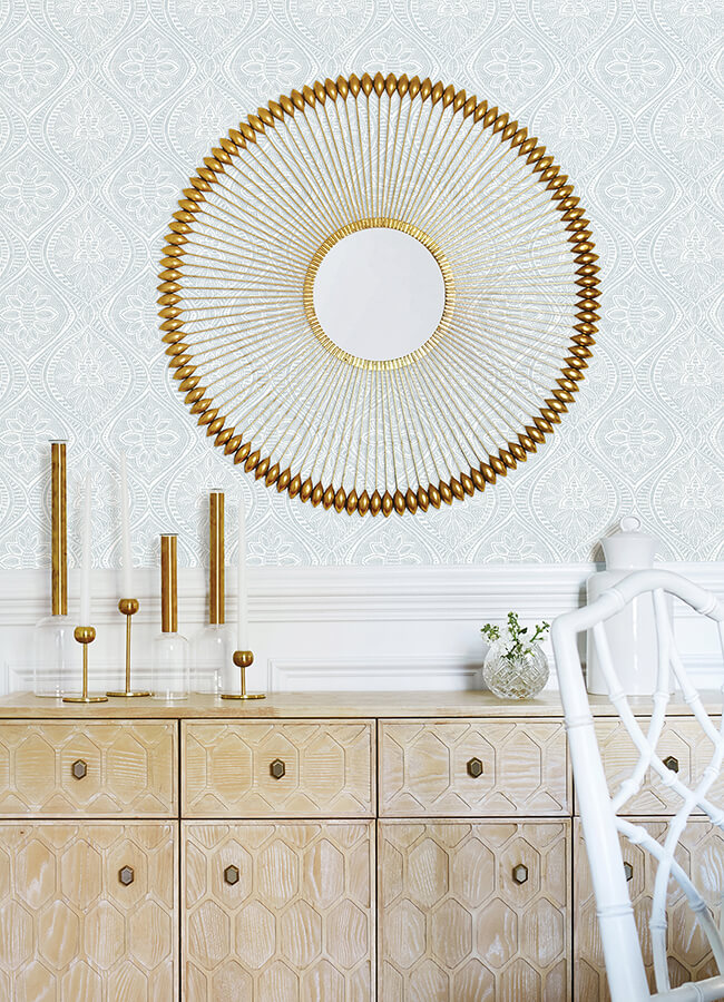 scout-light-blue-floral-ogee-wallpaper-york-wallcoverings-4074-26642 - York Wallcoverings Papel pintado