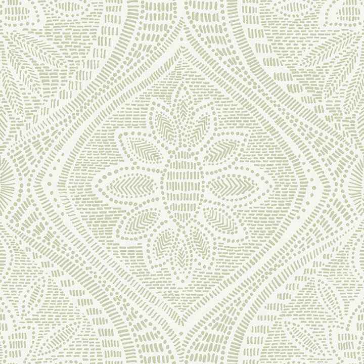 Scout Moss Floral Ogee Wallpaper - York Wallcoverings - 4074-26643 - York Wallcoverings Wallpaper