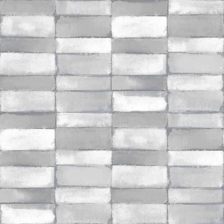 Braden Grey Tile Wallpaper - York Wallcoverings - 4074-26644 - York Wallcoverings Wallpaper