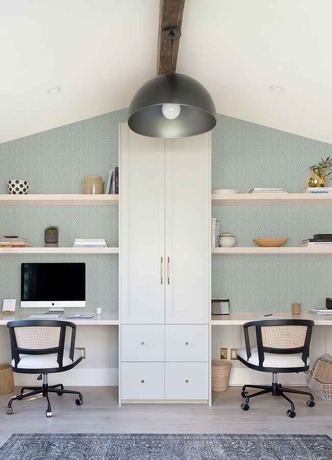 Glynn Sky Blue Chevron Wallpaper - York Wallcoverings - 4074-26649 - York Wallcoverings Wallpaper