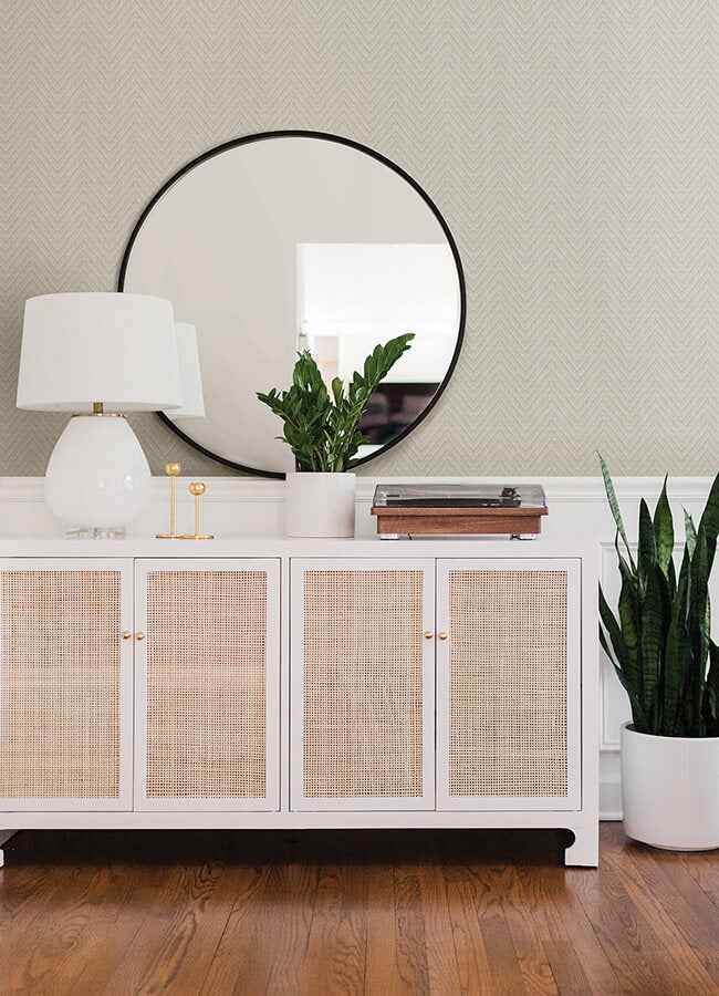 Glynn Silver Chevron Wallpaper - York Wallcoverings - 4074-26651 - York Wallcoverings Wallpaper