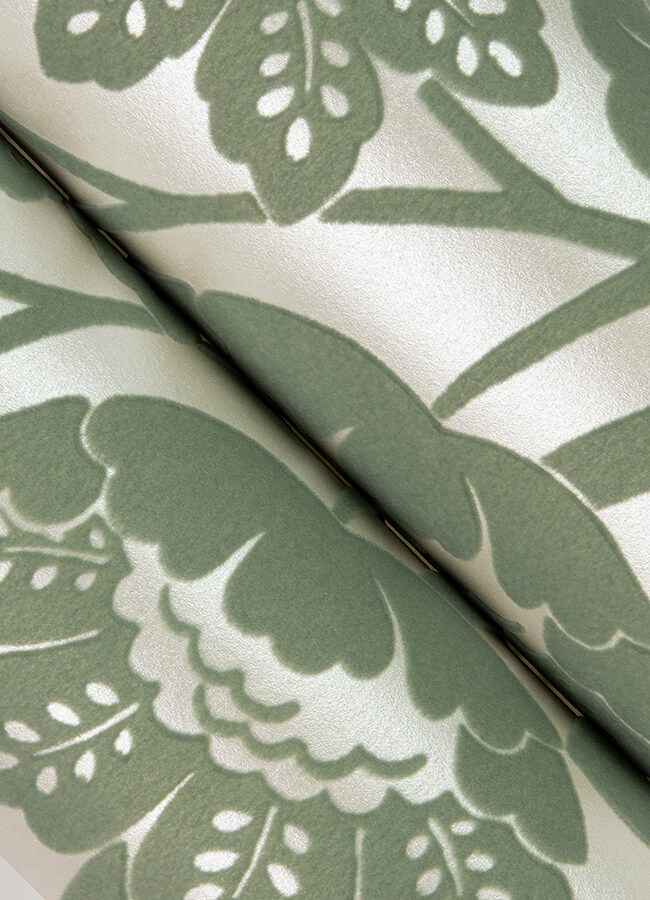 Augusta Seafoam Flock Damask Wallpaper - York Wallcoverings - 4074-87375 - York Wallcoverings Wallpaper
