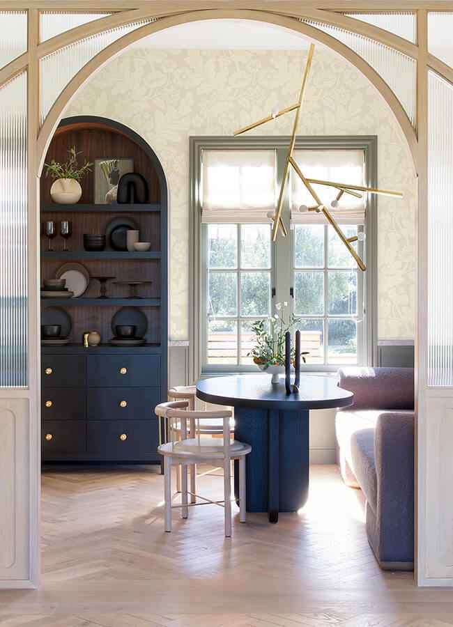 Augusta White Flock Damask Wallpaper - York Wallcoverings - 4074-87376 - York Wallcoverings Wallpaper