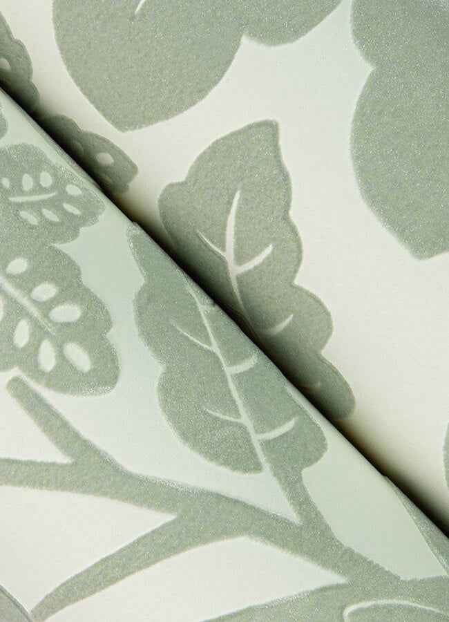 Augusta Silver Flock Damask Wallpaper - York Wallcoverings - 4074-87378 - York Wallcoverings Wallpaper