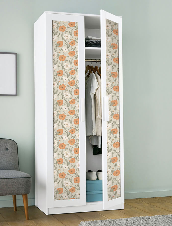 spice-poppy-field-peel-and-stick-wallpaper-york-wallcoverings-jhs5026 - York Wallcoverings Wallpaper