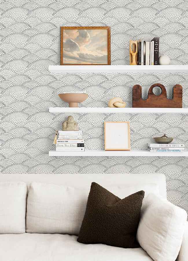 Charcoal Danton Peel and Stick Wallpaper - York Wallcoverings - NUS4976 - York Wallcoverings Wallpaper