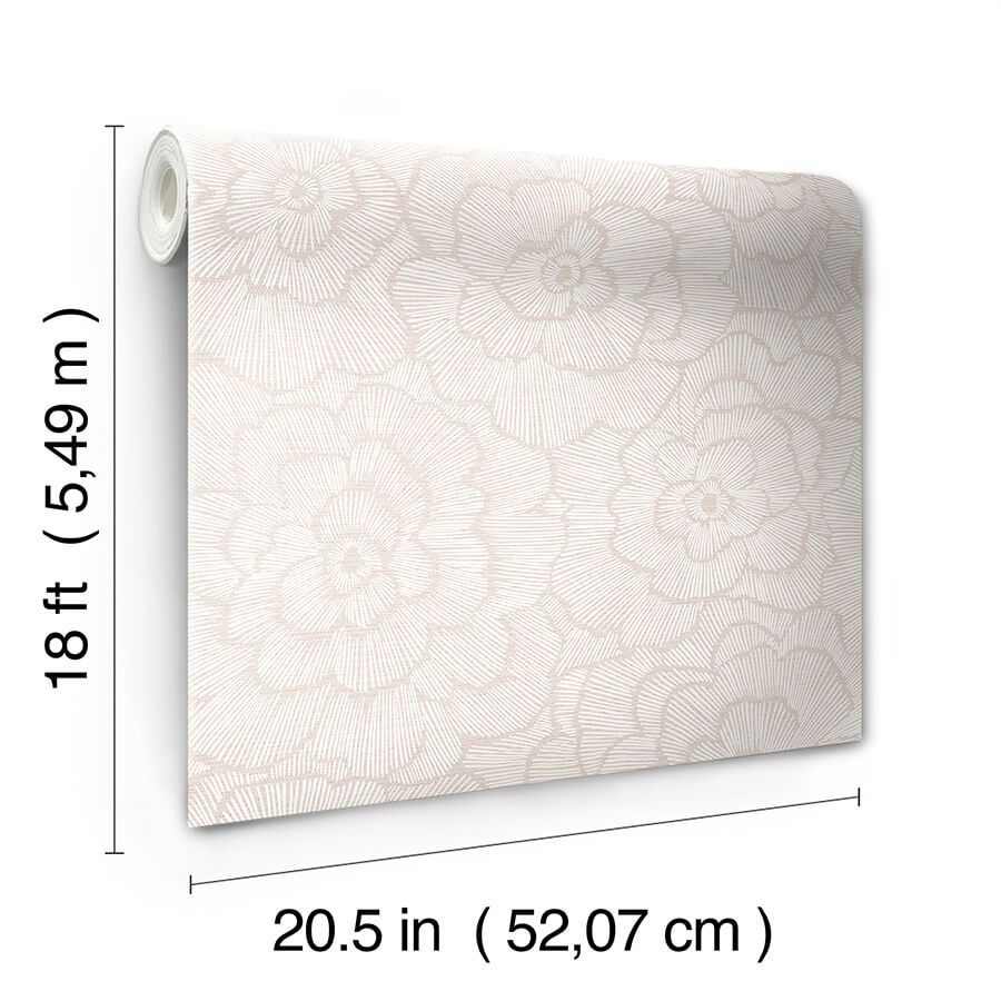 Pink Saraya Peel and Stick Wallpaper - York Wallcoverings - NUS4977 - York Wallcoverings Wallpaper
