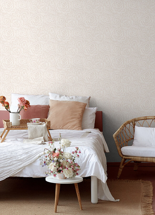 Pink Saraya Peel and Stick Wallpaper - York Wallcoverings - NUS4977 - York Wallcoverings Wallpaper