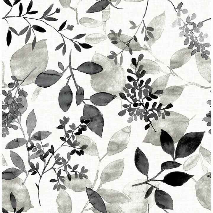 Black Breezy Peel and Stick Wallpaper - York Wallcoverings - NUS4983