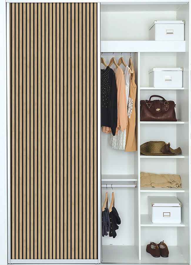 Oak Slat Wood Peel and Stick Wallpaper - York Wallcoverings - NUS4846 - York Wallcoverings Wallpaper