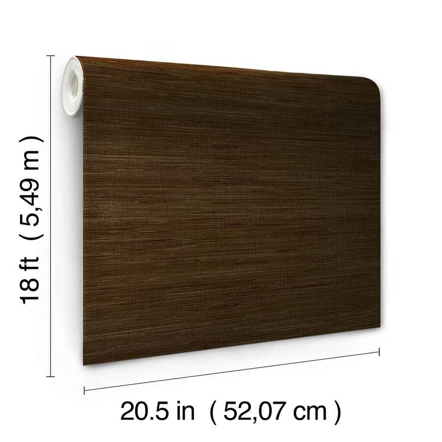 Chocolate Classic Faux Grasscloth Peel and Stick Wallpaper - York Wallcoverings - SSS6010 - York Wallcoverings Wallpaper