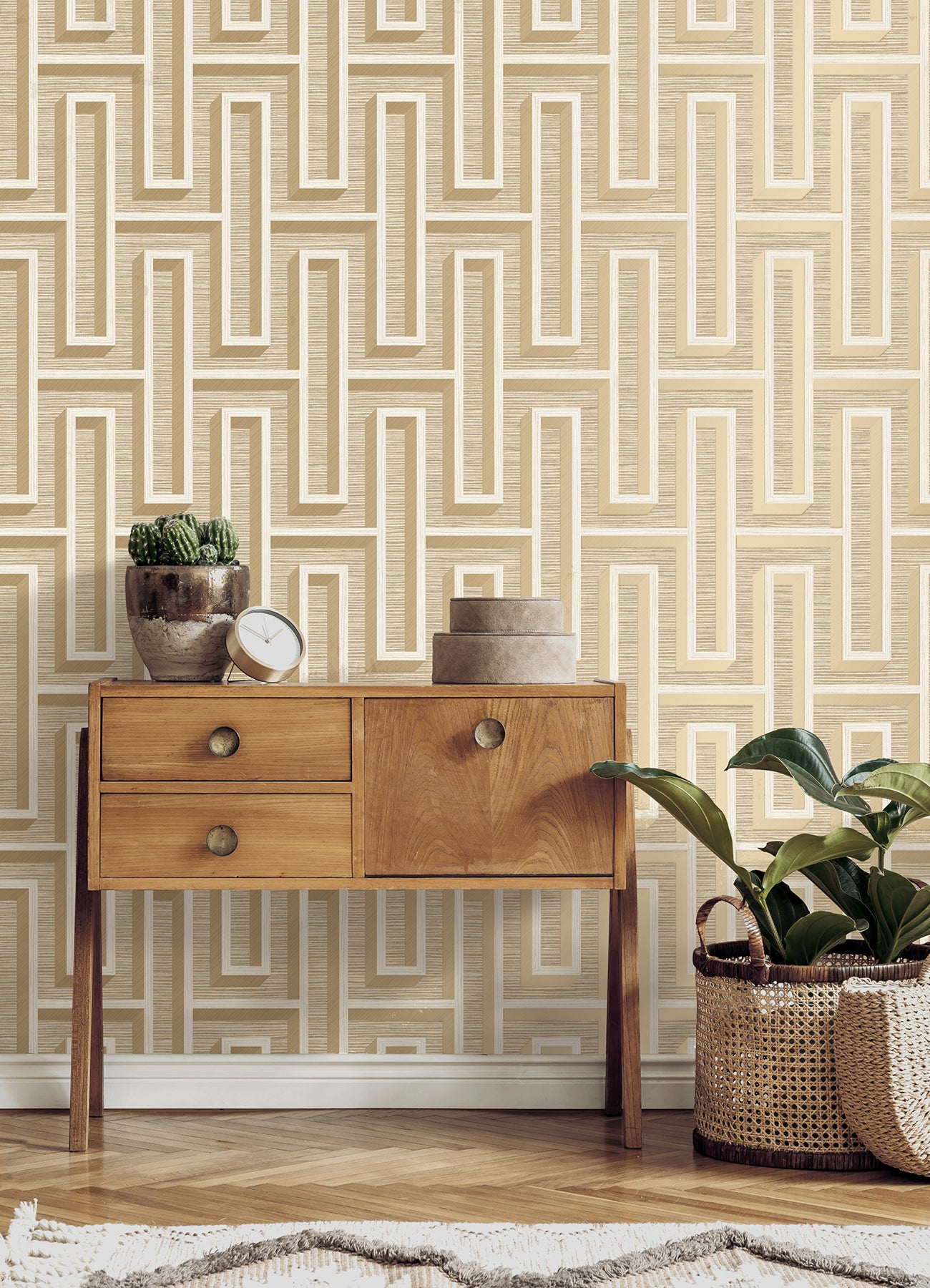 henley-wheat-geometric-grasscloth-wallpaper-york-wallcoverings-4125-26721 - York Wallcoverings Wallpaper